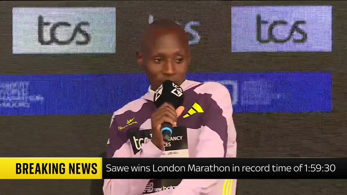 "I was so happy and feeling strong", says Sabastian Sawe after his record-breaking marathon run. Read more: