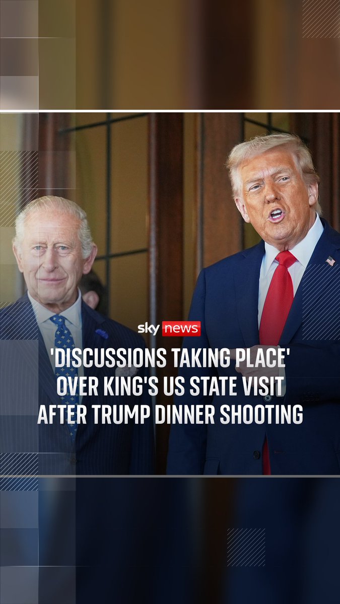 The King and Queen are heading to the U.S. for a state visit next week, following the president being evacuated after gunshots were fired at a dinner. The U.S. president and his wife, Melania Trump, were rushed out of the White House correspondents' dinner at the Hilton Hotel in Washington DC on Saturday night after gunshots rang out.