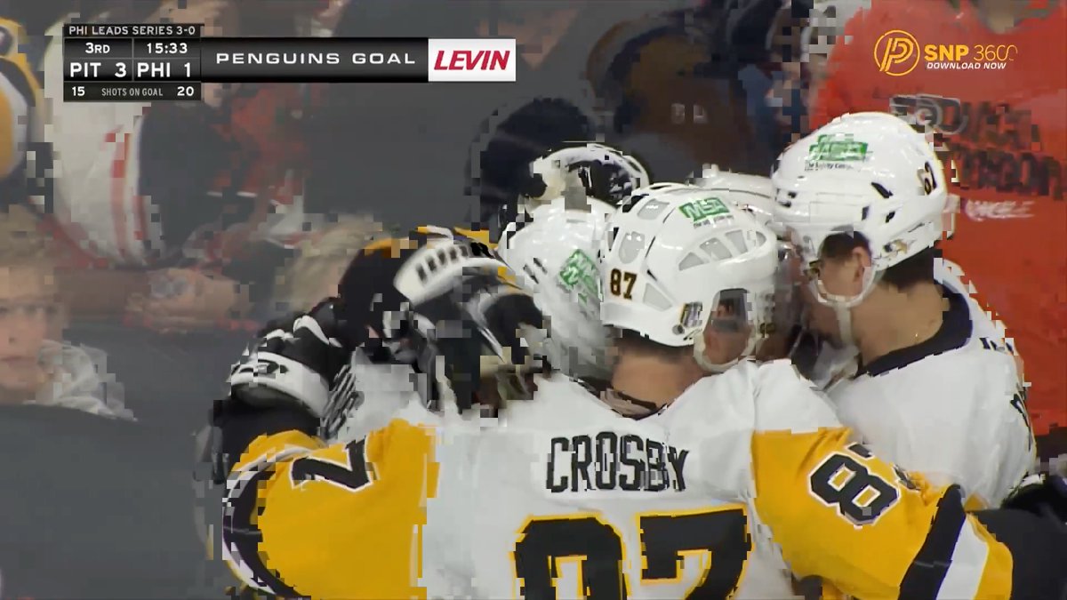 can’t get over this play by 87. wins the board battle to kick out the puck, rubs off the defender to create space for letang, screens vladar
