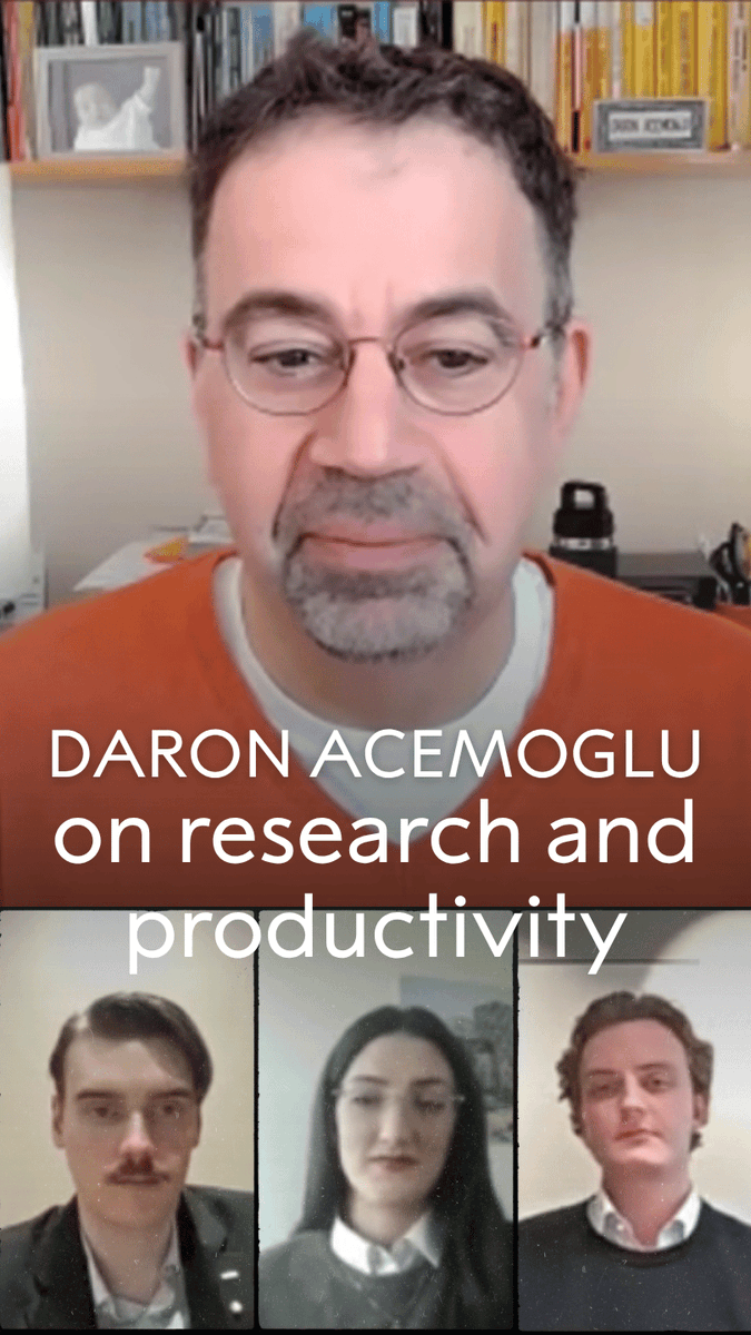 "I think the prospect of retirement would really scare me." Economic sciences laureate Daron Acemoglu spoke with a group of international students about how he maintains his productivity and motivation for his research. Watch our full student roundtable discussion: