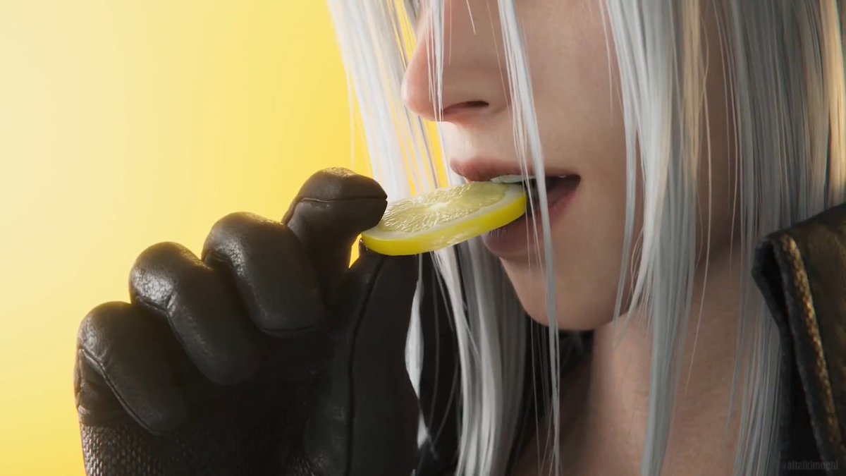 What played in my head when I saw Sephiroth bite that lemon 🥴