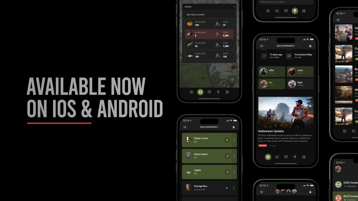 RUST+, the ultimate Rust companion app. ☢️📲 Keep tabs on real-time server details, monitor map activities, check your base status, and communicate with your team. Get it now: