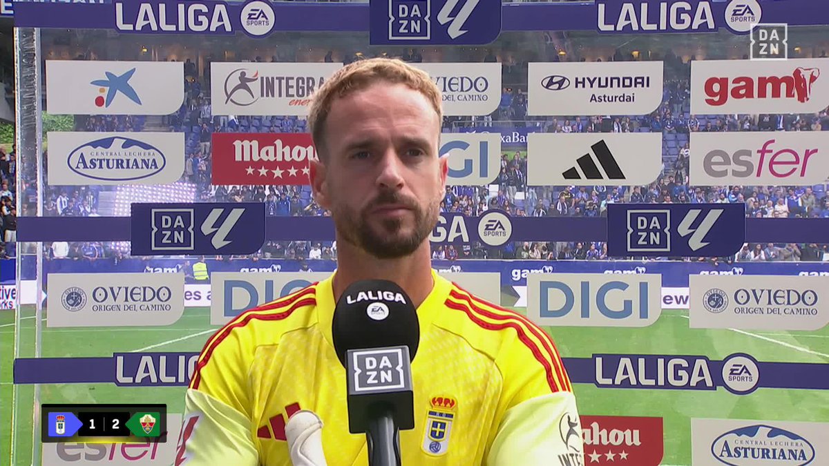 Aarón Escandell, tras la derrota del Oviedo en casa ante el Elche: 🗣️ "Enfadado porque esta gente se merece mucho más" #LALIGAenDAZN ⚽️