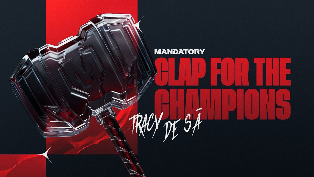 CLAP FOR THE CHAMPIONS CLAP FOR THE CHAMPIONS CLAP FOR THE CHAMPIONS Montez le volume et vibrez au son du nouvel hymne de Mandatory, signé Tracy De Sá ! 💎
