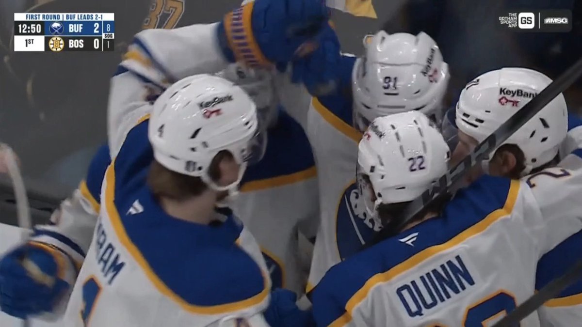 #Sabres Josh Doan was clearly interfered with moments before this and the refs didn’t call anything. Instead they called too many men on Boston. Great response by Doan and an example of the puck doesn’t lie! #Sabrehood Crossing Swords ⚔️