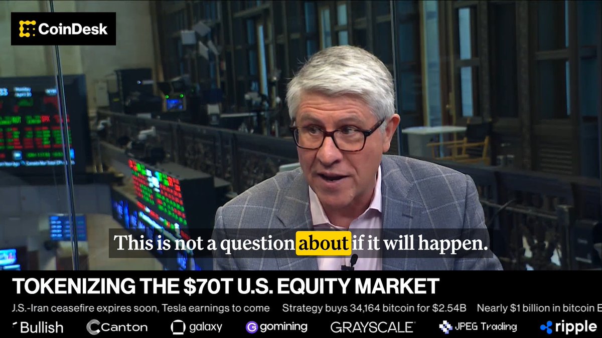 🎥 Brett Redfern says it’s not a question of if assets move on-chain, but when. U.S. equity market sits around $70T. Tokenized assets are ~$30B and growing.