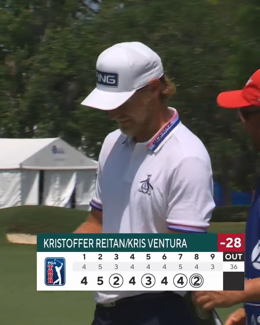 Team Norway is charging! This hole-out moves Kristoffer Reitan/Kris Ventura into solo second Zurich Classic. 📺 CBS
