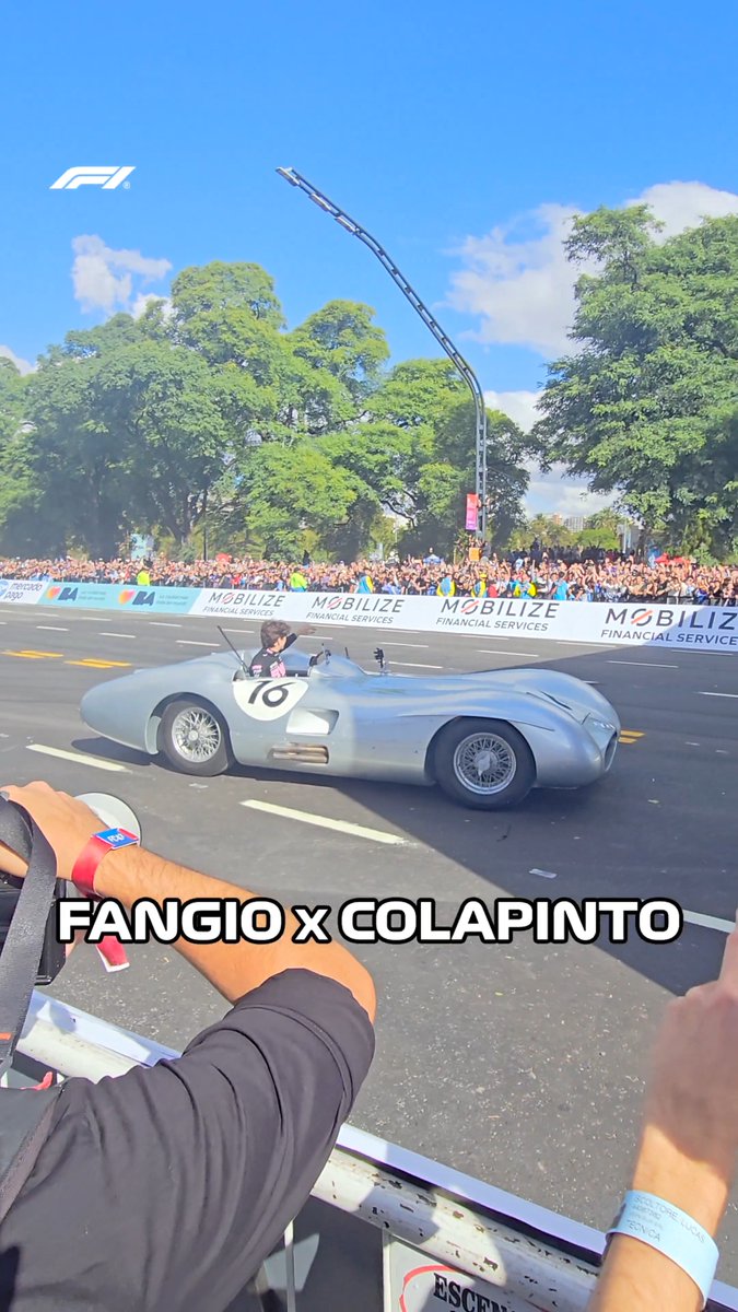 Getting behind the wheel of a car driven by legendary Argentine F1 driver and five-time World Champion, Juan Manuel Fangio 🙌 Franco Colapinto took to the Buenos Aires streets in Fangio's Mercedes W196! 😍 #F1