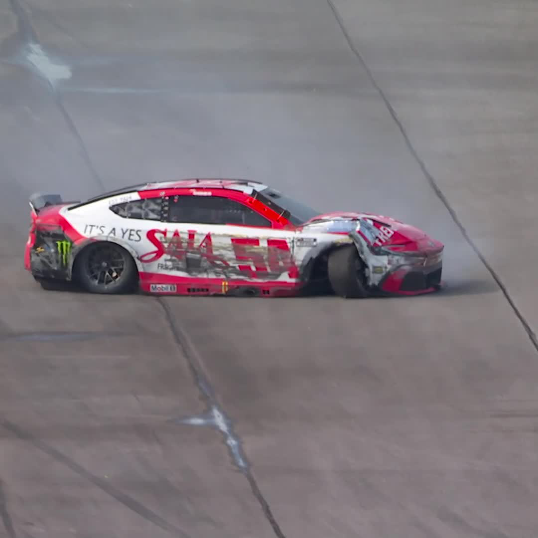 Problems on the No. 54 lead to heavy contact with the outside wall late in Stage 2.