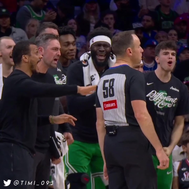 Celtics rookie, Hugo Gonzalez was loving this Jordan Walsh offensive board so much he was barking 😂 h/t @timi_093