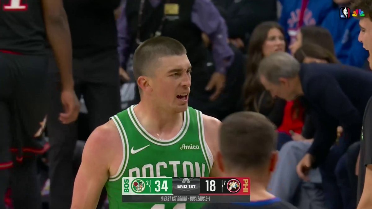Payton Pritchard hit this at the 1Q buzzer 🚨 He finished Game 4 with 32 points off the bench 🔥