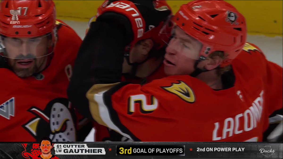 CUTTER GAUTHIER! 🦆 This rocket of a shot gets the Anaheim Ducks on the board! #StanleyCup 🇺🇸: ESPN 🇨🇦: Sportsnet &amp; TVA Sports 2