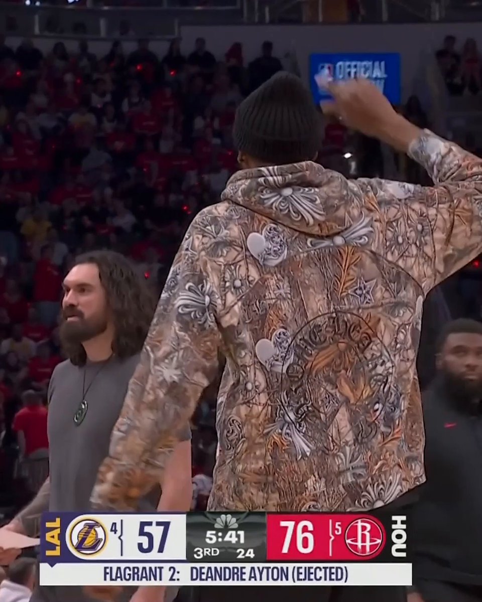 Deandre Ayton received a flagrant 2 and was ejected in Game 4 vs. the Rockets. Wait for KD waving 😅