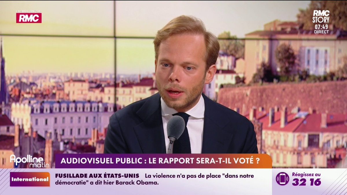 "Demander des comptes à l'audiovisuel public ce n'est pas régler ses comptes", affirme Charles Alloncle, député UDR et rapporteur de la commission sur l'audiovisuel public