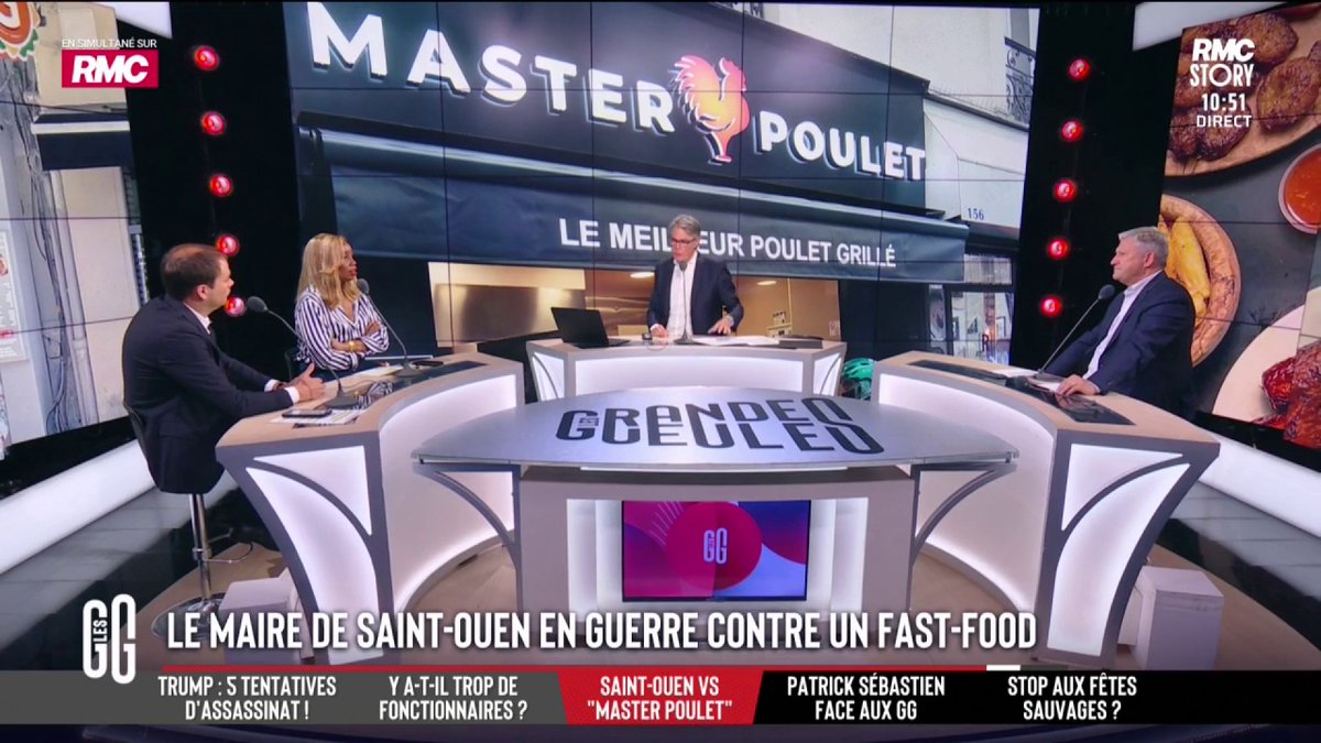 🍗 Le maire de Saint-Ouen en guerre contre Master Poulet 🗣️ Charles Consigny ironise: "On le présentait comme l’Obama français… Si tu réussis à terrasser Master Poulet, tu peux terrasser Trump et Poutine! Je trouve ce Master Poulet tout à fait appétissant…" #GGRMC