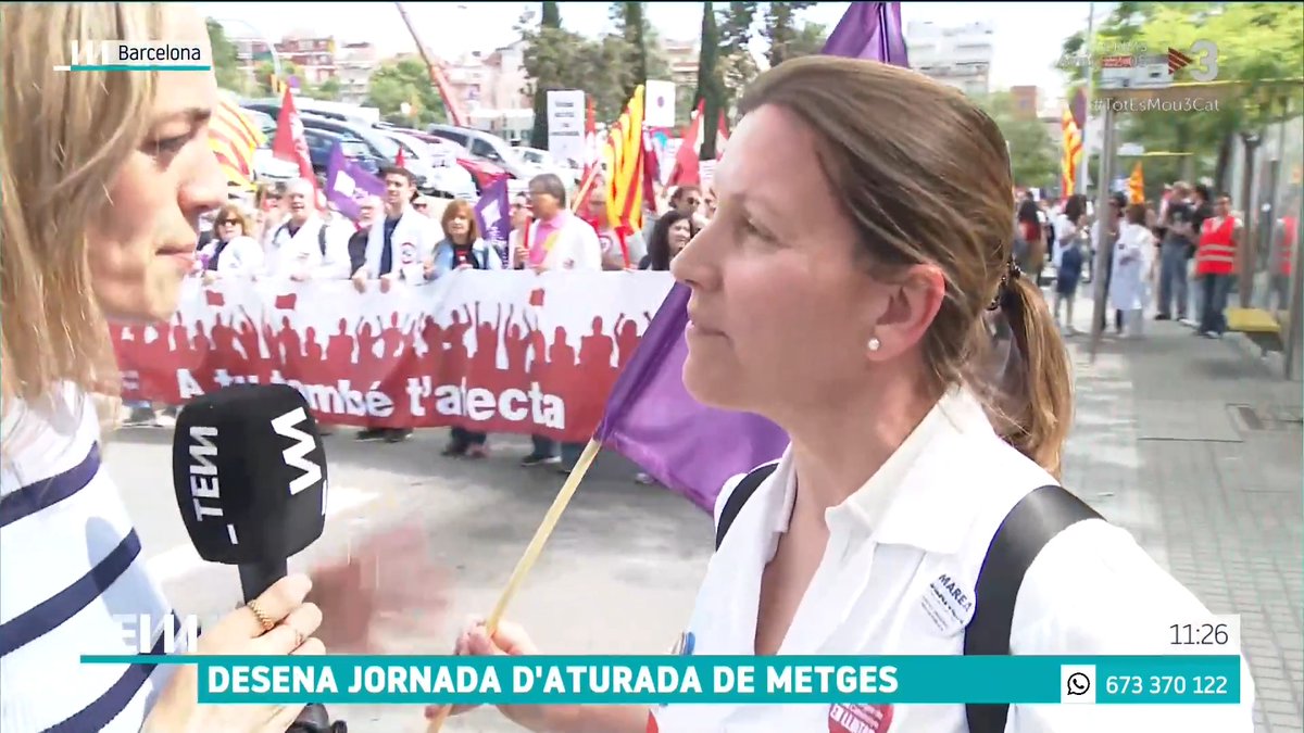 🔴 "Ha estat impossible tenir ni un sol diàleg amb la consellera i amb el Departament de Salut des que hem convocat la vaga" Eva Segura, metgessa de família del CAP Manso de Barcelona, durant la desena jornada d'aturada dels metges #TotEsMou3Cat ▶