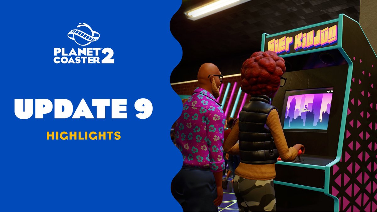 🕹️ Flashing lights, buzzing machines, and the sound of high scores can only mean one thing... Arcades are coming to Planet Coaster 2! Watch our highlights video to see what's coming in Update 9