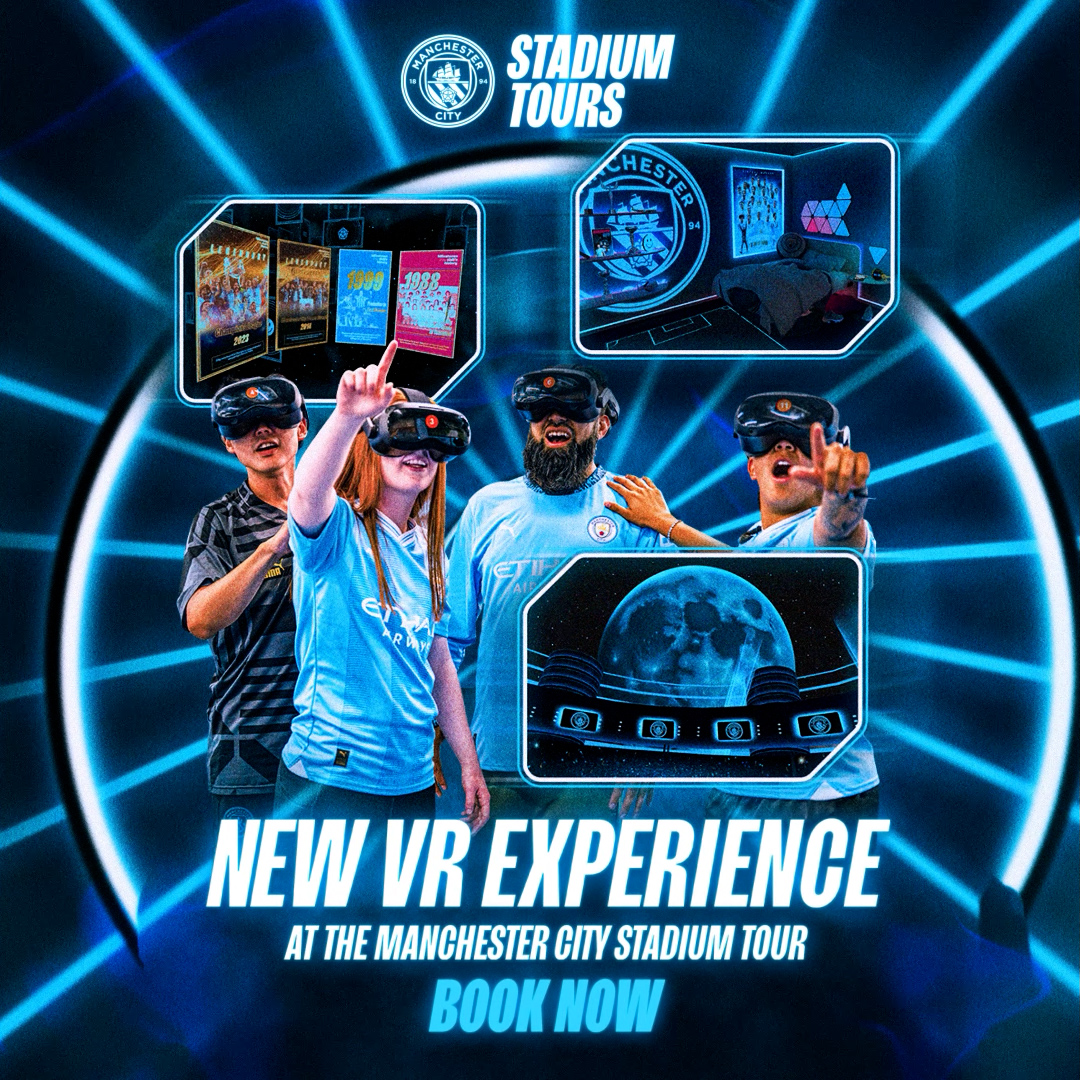 Try out our new virtual reality stadium tour experience at the Etihad 🏡🩵 Book now 🔗