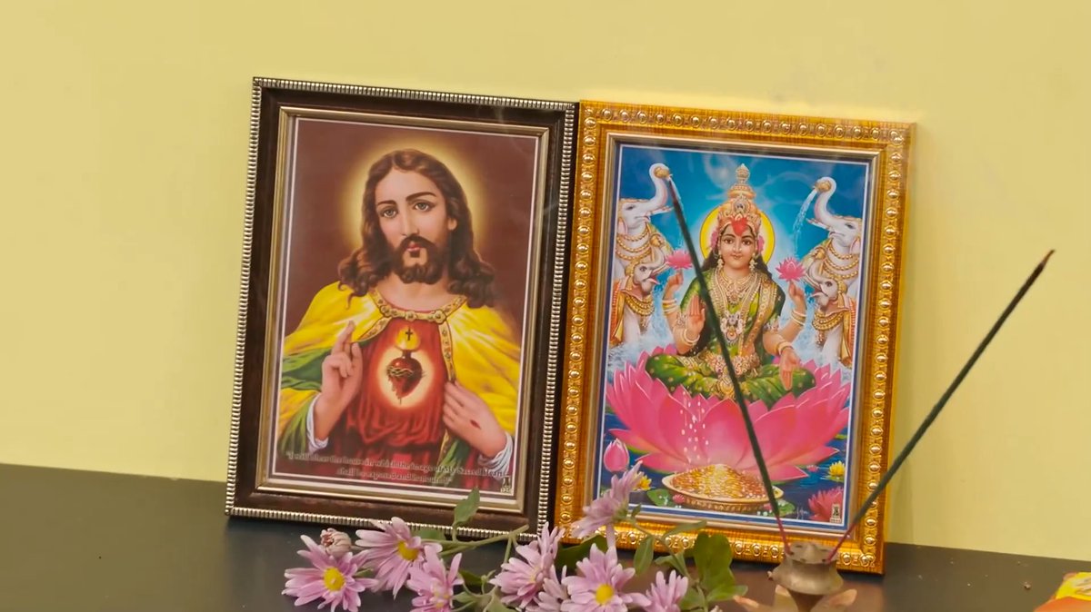 Upper caste Hindu girl Mounika opens a Zumba training center with Lower caste Revanth On the opening day, Mounika is shown worshipping Jesus along with Mata Lakshmi Revanth is seen happy to see this level of secularism