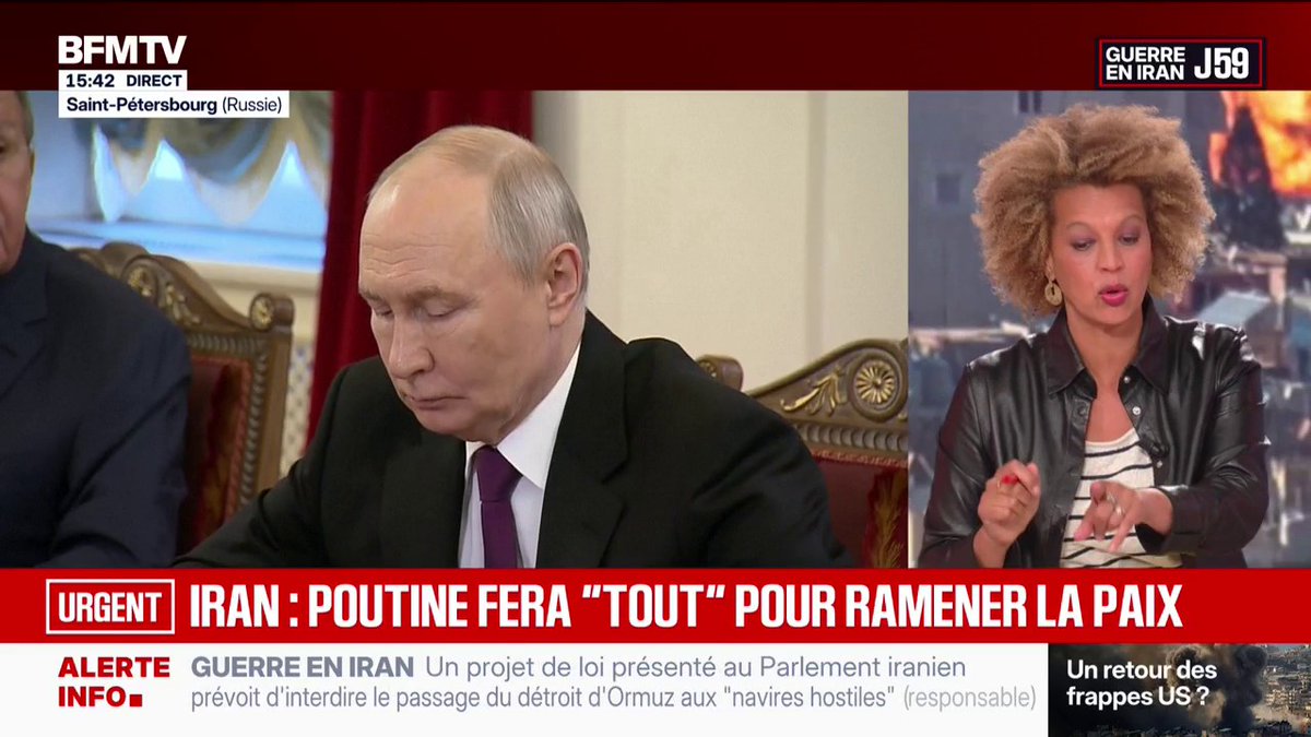 Les premières images de la rencontre entre Vladimir Poutine et le ministre iranien des Affaires étrangères Abbas Araghchi