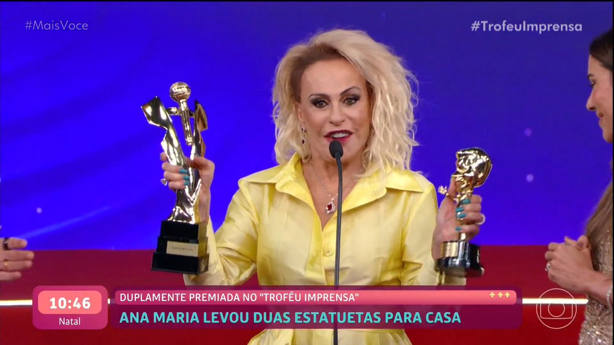 ELA MERECE DEMAIS! 🤩 nossa gigante Namaria compareceu ontem ao 'Troféu Imprensa' pra ir buscar suas duas estatuetas 🏆 #MaisVocê #TVGlobo
