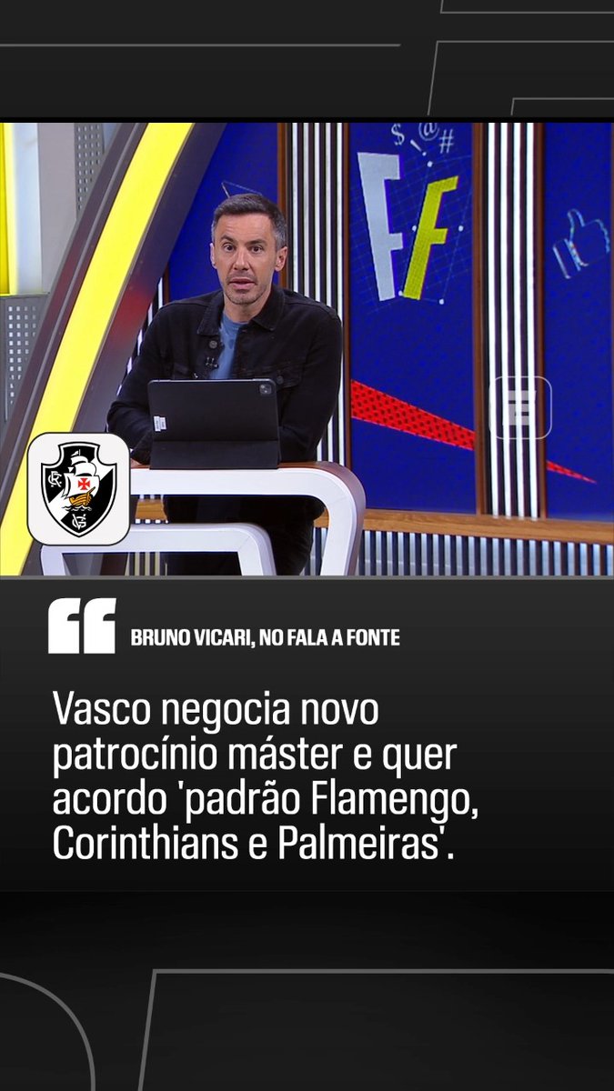 No Fala a Fonte, Bruno Vicari trouxe a informação de que o Vasco busca um novo patrocínio máster, mas com uma exigência: o acordo precisa ser semelhante aos de Flamengo, Palmeiras e Corinthians. Qual seria a melhor opção, fã de esportes? 👀💰 Saiba TUDO do mercado da bola no Fala a Fonte! De segunda a sexta, às 09h, AO VIVO no YouTube da ESPN Brasil! #FalaFonte #FutebolNaESPN #Vasco