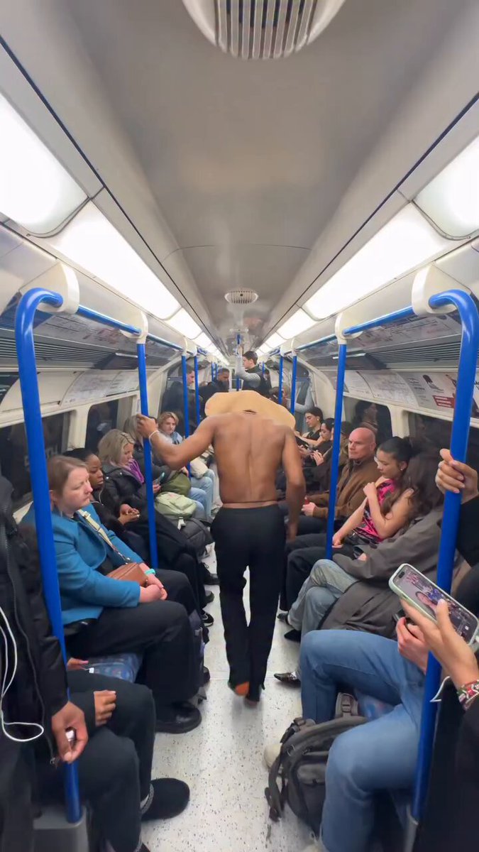 Just some calisthenics on the London subway