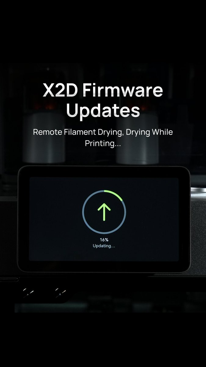 Have you tried the new features from the X2D firmware update yet? 🤔 Never worry about damp filament! Print while drying, so your filament stays at its best even on a 30-hour print. And dry remotely anytime, so your spool is ready whenever inspiration strikes. 💡