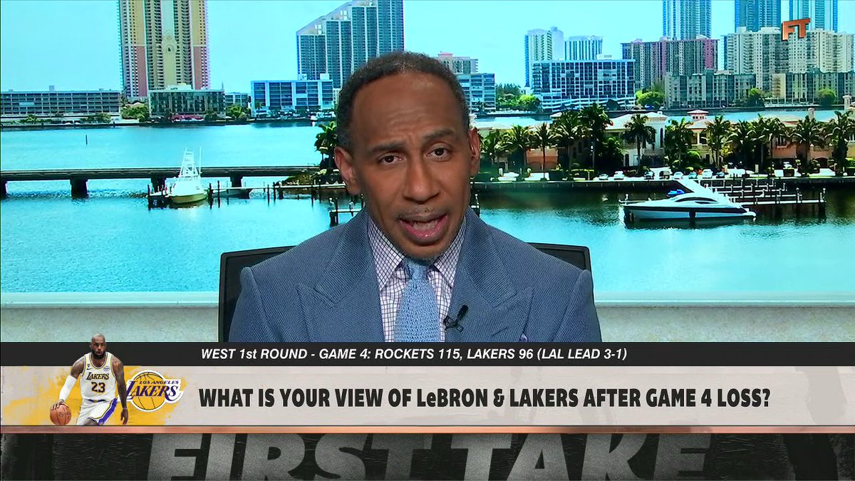 .Stephen A Smith reacts to LeBron and the Lakers' blowout Game 4 loss vs. the Rockets 🏀