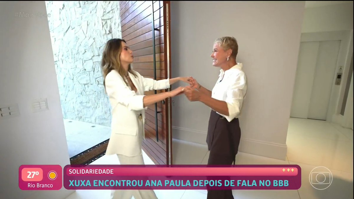 QUE ENCONTRO LINDO! 🫂 ontem no #Fantástico acompanhamos nossa diva Xuxa conhecendo a campeã Ana Paula 💕 #MaisVocê #BBB26 #RedeBBB #TVGlobo