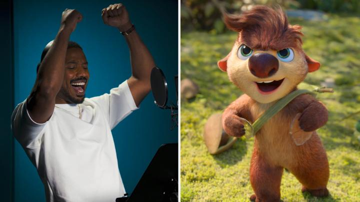 Michael B. Jordan in the booth for his new animated film SWAPPED! Premiering May 1