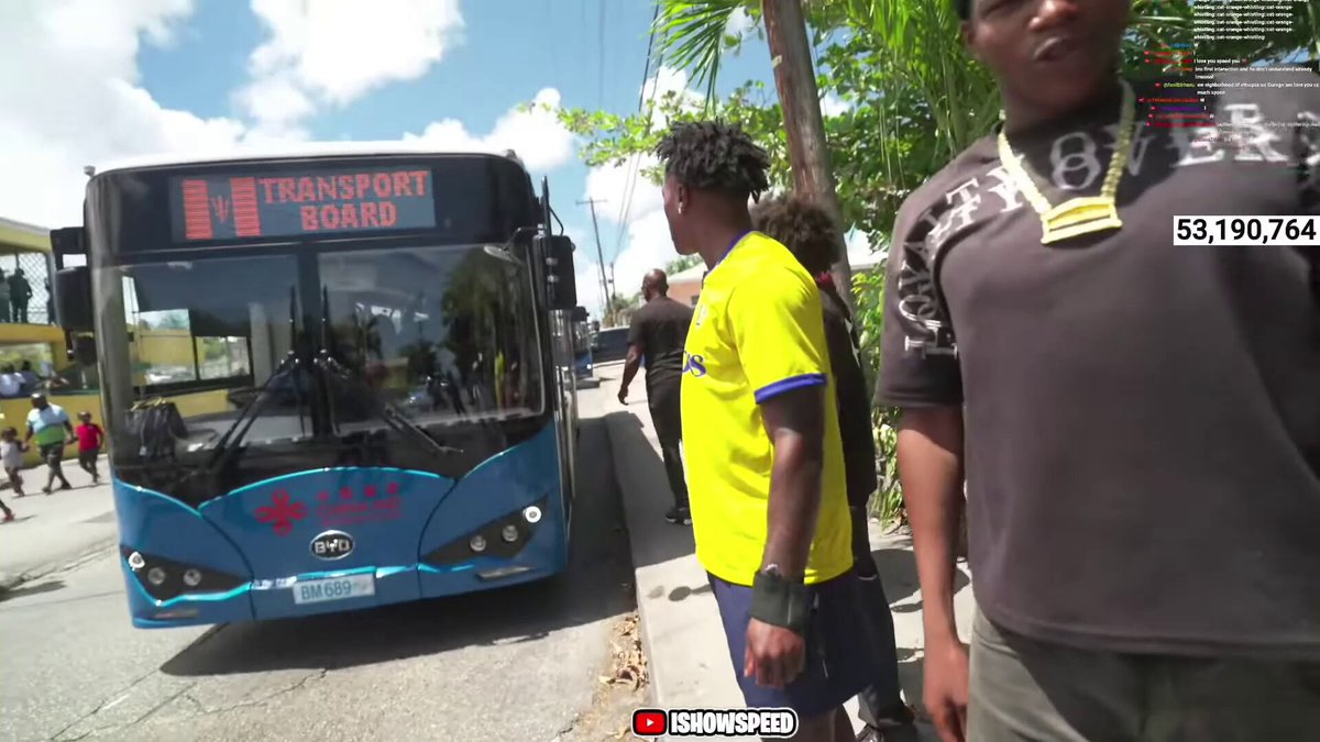 🚨| WATCH: Speed had no idea he got on the WRONG bus in Barbados packed full of kids 😂🇧🇧