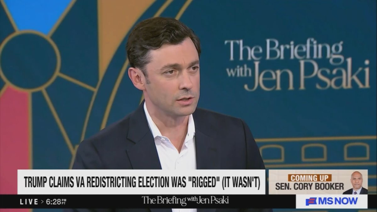 Ossoff: Folks need to be paying attention to this Senate race in Georgia. You know, a year ago, maybe I was worried folks were despairing a little too much. Right now, to be honest with you, I worry about complacency. I worry that folks don't know that the national Republican Party has vastly more resources right now than the national Democratic Party. And yes, we have momentum, and yes, we have the wind in our sails, but my campaign has to put resources aside to prepare to fight off all these attacks on voting rights.
