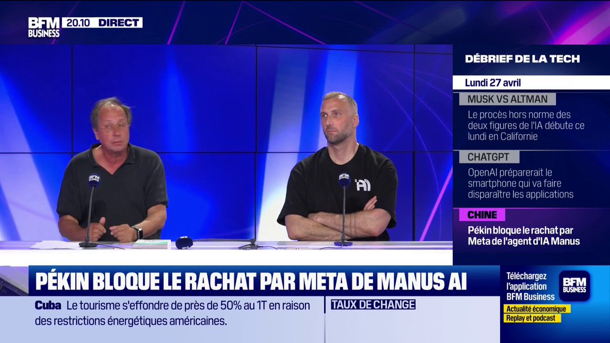Pékin bloque le rachat de Manus AI par Meta "Xi Jinping fait de la politique intérieure. Quand vous créez une entreprise en Chine, cette entreprise est chinoise, vous devez rester en Chine. C'est un message qu'il envoie aux Chinois" 💬Yves Maitre 🎙️François Sorel