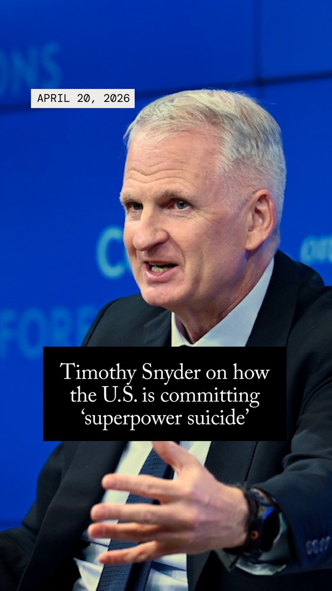 “We’re in a moment of superpower suicide,” says CFR democracy expert Timothy Snyder. “We are choosing to be far less powerful than we could be. We are choosing that, right? And that’s the element of choice in a suicide. And then there’s the substance of what we’re doing, which is that in domain after domain—long term, short term, ethical, strategic—we are cutting ourselves off. . . . We’re doing it in education. We’re doing it in research. We’re doing it in the way we’re fighting war. We’re doing it in economics.” 🔗 Watch the full conversation: