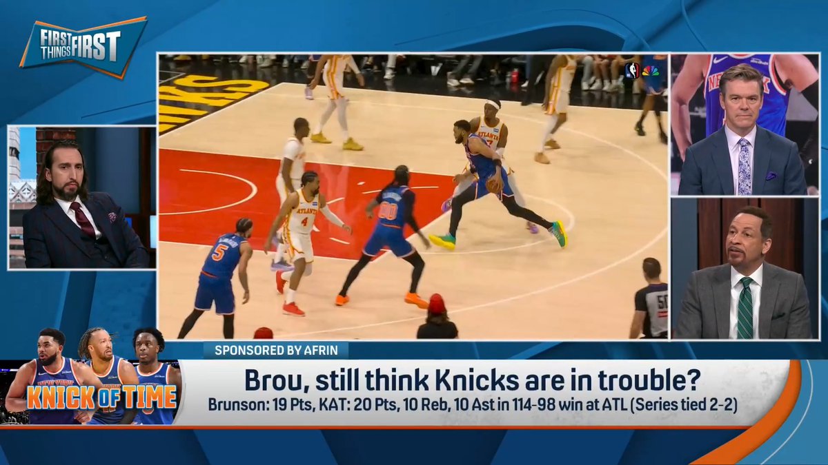“I woke ‘em up…They’re not at death’s door, but they can see it!...I do think they’re the better team.” Chris Broussard says the Knicks need to keep KAT involved to win the series: