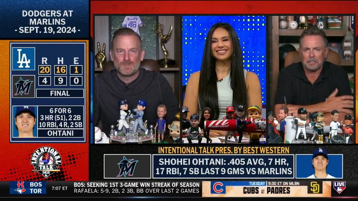 Shohei Ohtani is hitting .405 over his last nine games against the Marlins, including 7 HR and 17 RBI 🤯 What will the Dodgers superstar have in store this week when the two teams square off for a three-game set? Siera Santos | Kevin Millar | RyanDempster