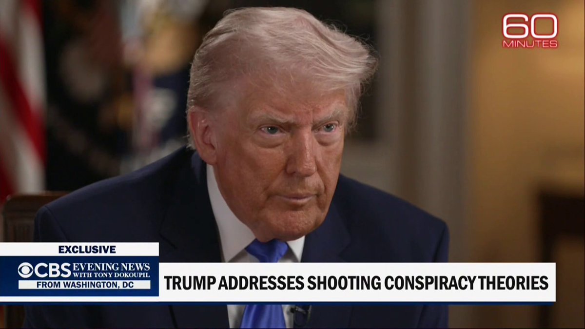 President Trump sat-down with CBS News’ Norah O'Donnell 🇺🇸 on 60 Minutes to discuss the White House Correspondents' Dinner shooting, addressing rumors and conspiracy theories that flooded the internet after the attack.