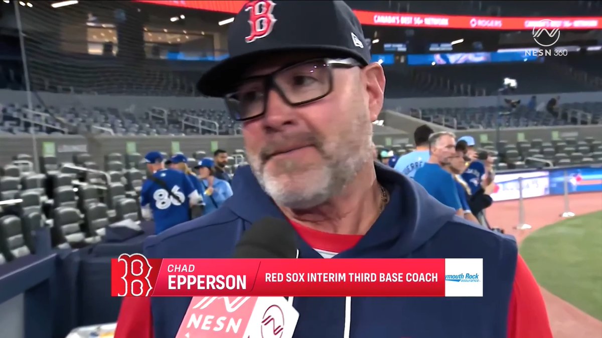 "So grateful... these opportunities obviously don't come around too often. But to be here with a lot of the players that I've had and that Tracy has had as well, it makes it a lot more special." Chad Epperson on his position as #RedSox interim third base coach ⬇️ Jahmai Webster | #DirtyWater