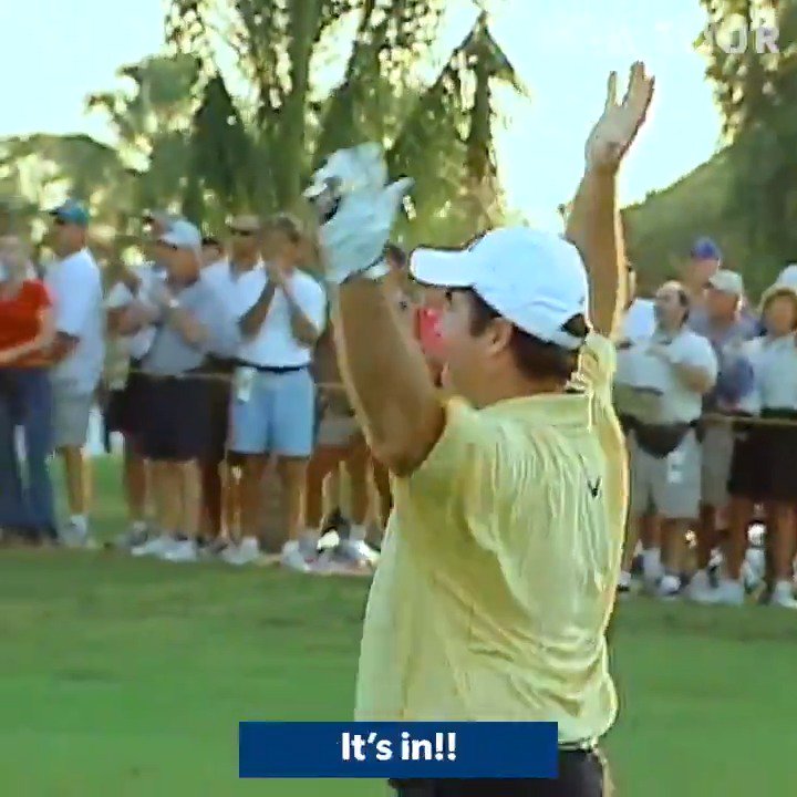 Still one of the all time great finishes in PGA Tour history. Craig Parry holing a 6 iron from 176 yards to win at Doral on the first playoff hole.