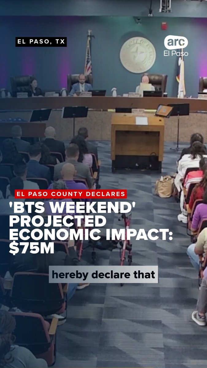 ARIRANG🚨On Monday, El Paso County declared May 2 &amp; 3 "BTS Weekend," highlighting how the K-pop band is raising the Borderland's profile, as projections estimate a $75 million economic impact.