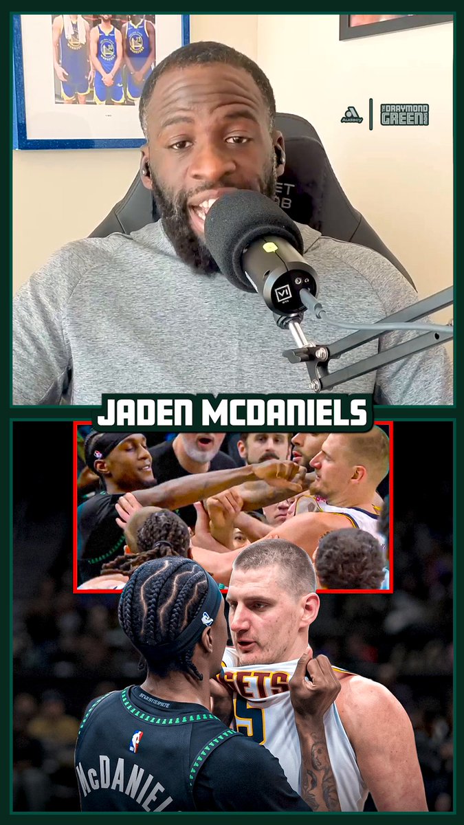 Draymond on Jaden McDaniels/Nikola Jokic altercation “What I think Joker was trying to do is he was trying to get Jaden McDaniels to react the wrong way so that Jaden McDaniels could get thrown out of the next game, it was a mental play by Joker.”