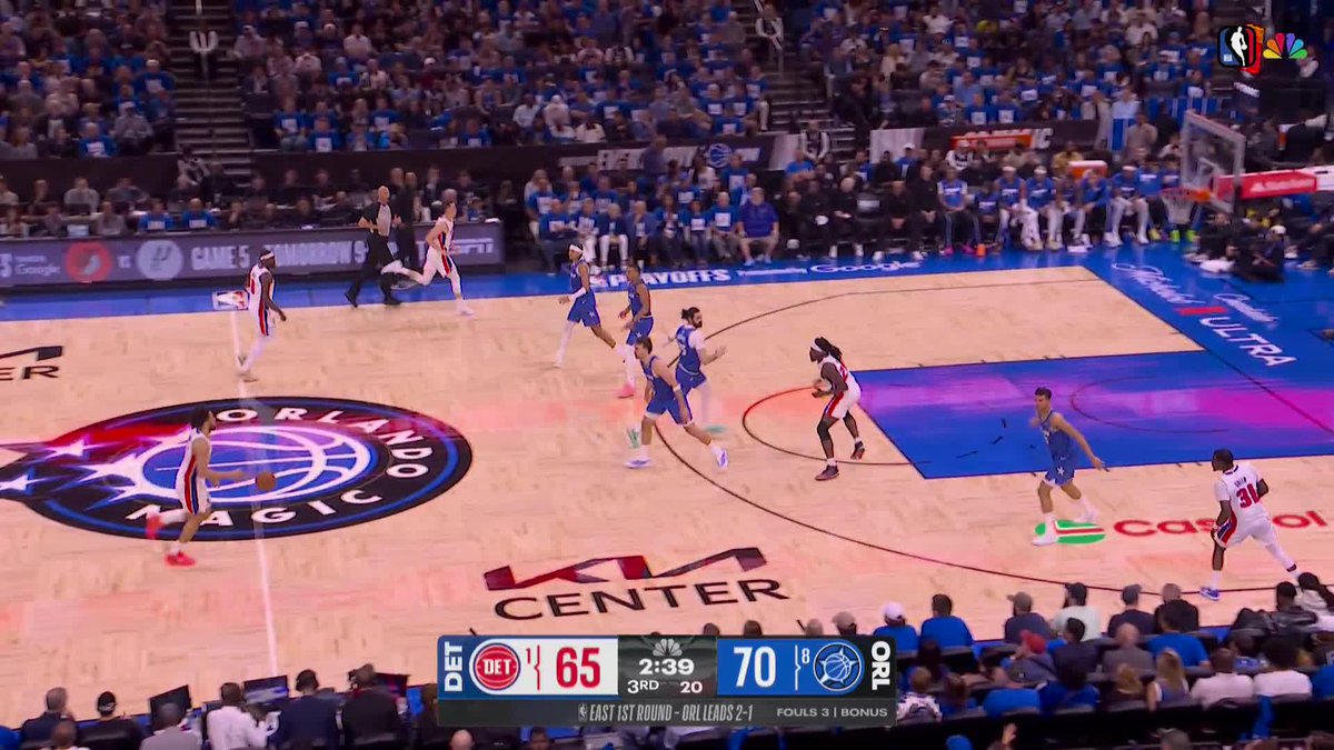 Cade Cunningham pulls out the NASTY move and finishes the layup plus the foul! 📺 NBC and Peacock