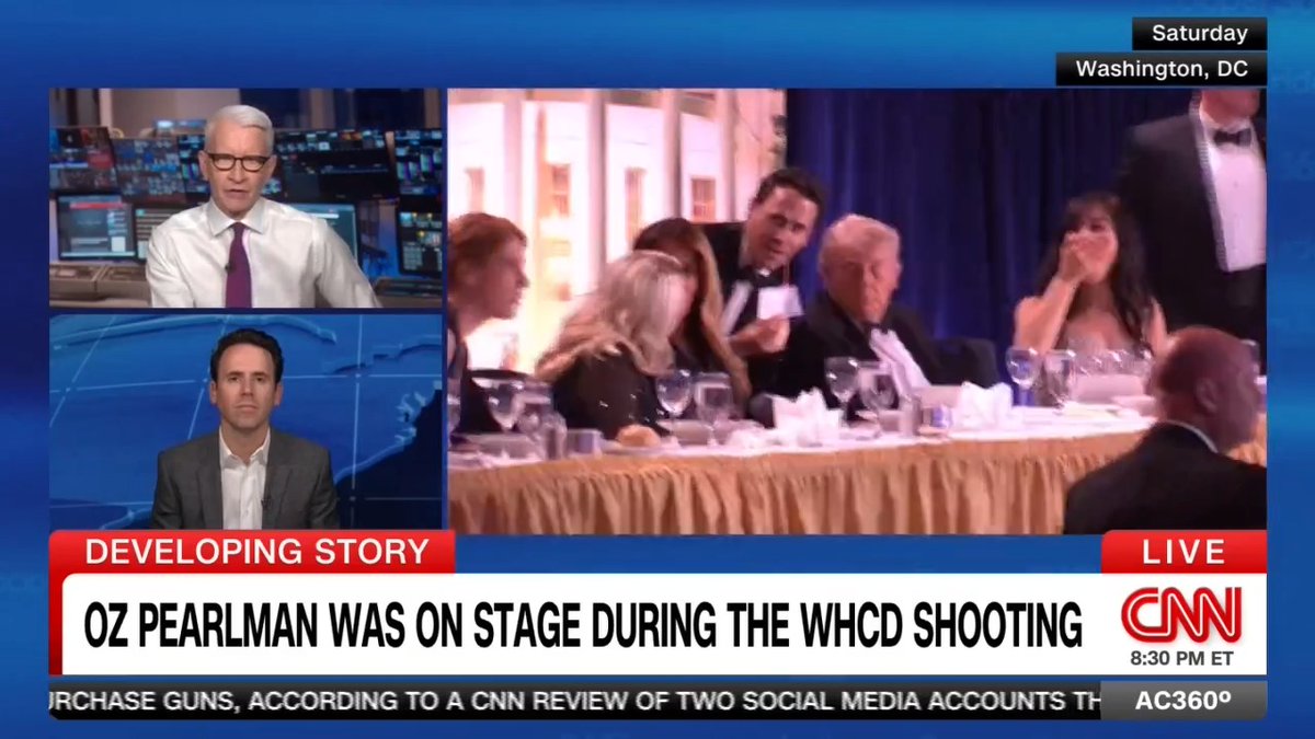 At the moment shots were fired near the White House Correspondents' Dinner, mentalist Oz Pearlman was on the dais with the President and First Lady. He talks about what it was like being face-to-face with President Trump on the ground taking cover.
