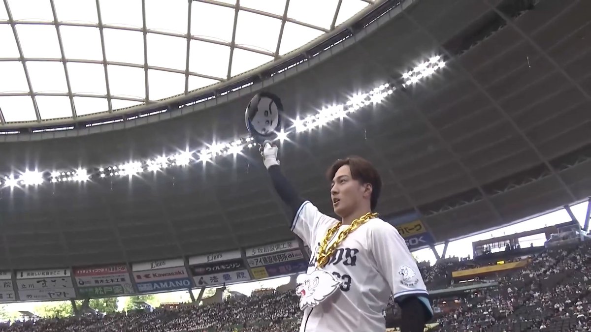 #長谷川信哉 選手のホームランで先制！ 初球を捉え、レフトスタンドへ綺麗な放物線を描きます！ #seibulions #打破 #圧倒的至近距離