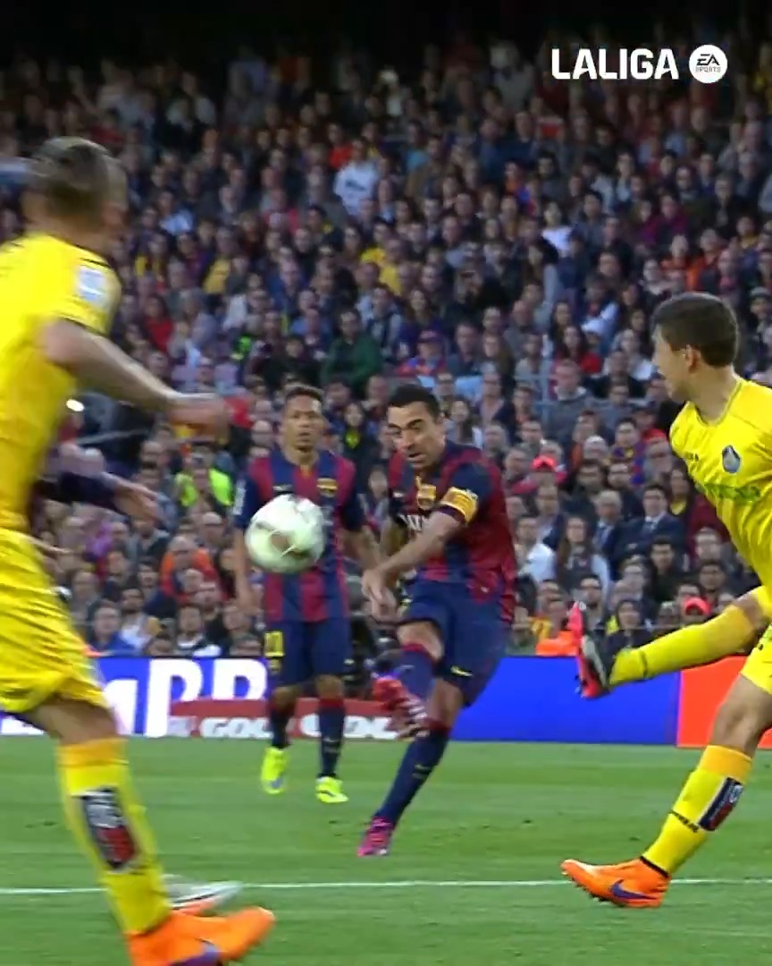 Un día especial. 🥲 Tal día como hoy, en 2015, Xavi anotó su último gol como jugador del FC Barcelona. LALIGAHistory
