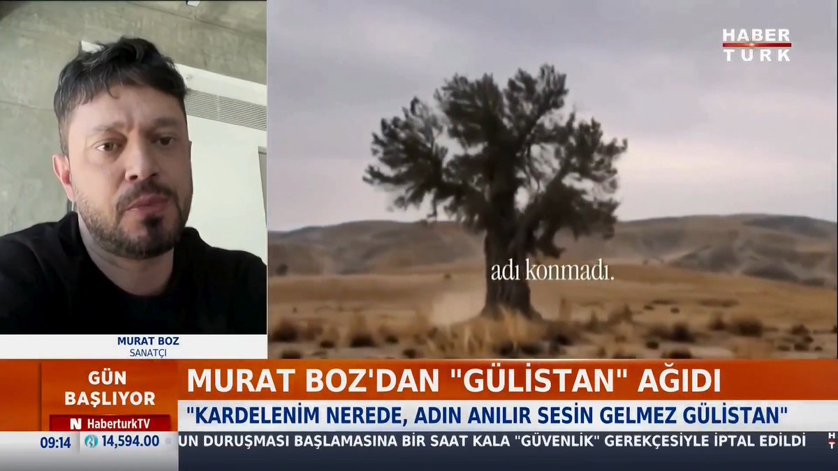 Murat Boz'dan "Gülistan" ağıdı: "Gülistan benim meselem oldu, kişisel bir şeye dönüştü" Habertürk TV'de yayınlanan, Habertürk Manşet programına konuk olan Murat Boz, "Gülistan"ın ardından hislerini, Habertürk TV Haber Merkezi Koordinatörü Zülfikar Ali Aydın'a anlattı. Zülfikar Ali Aydın Murat Boz