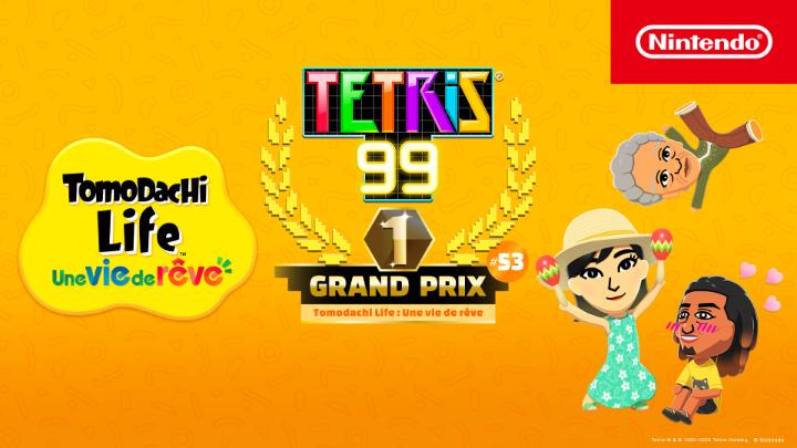 Un Grand Prix for-Mii-dable arrive dans #TETRIS 99 ! À partir du vendredi 1er mai, les abonnés Nintendo Switch Online peuvent obtenir un thème exclusif aux couleurs de #TomodachiLife : Une vie de rêve ! @Tetris_official