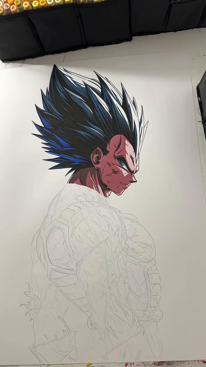 Vegeta illustrated in detail 🦸‍♂️💥 by jake_art_rio