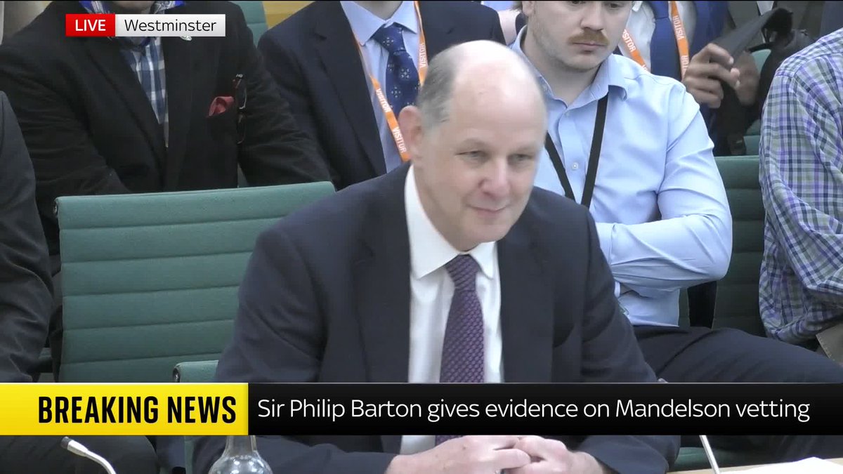 ‘I'd like to say it's nice to be back, but not sure that's entirely honest, but I might be accused of misleading you!’ Former Foreign Office boss Sir Philip Barton is now giving evidence to MPs on the foreign affairs committee. 🔗